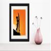 1art1 Beautiful Women Framed Poster, Surfer Silhouette at Sunset, 40 x 30 cm view 2