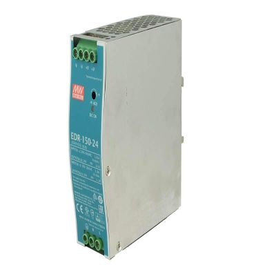 MeanWell EDR-150-24 Industrial DIN Rail Power Supply, 24 V, 156 W, 6.5 A