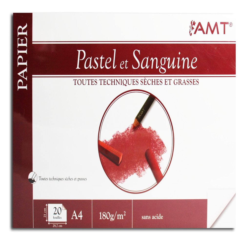 AMT Paper Pad, 20 Sheets, A4, 180 g/m², Pastel and Sanguine