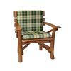 TPFGarden Brockton Low-Back Garden Chair Cushion, Green/Beige Checkered view 1