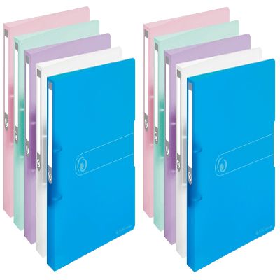 Herlitz A4 Ring Binder, 2 Rings, 25 mm, PP Film (5 Colors, 2 Each, 4-Pack)