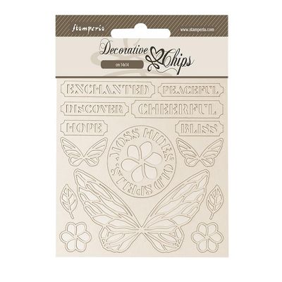 Stamperia - Decorative Chips for Scrapbooking (Whispering Woods, Butterfly)