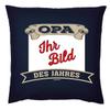 Tini-Shirts Photo Cushion for Grandpa with Custom Photo, “Grandpa of the Year,” Navy Blue view 2