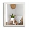Framed Mirror 32 GREN, 90/50 or 50/90 cm, 11 Frame Colors, Handcrafted, Wide Fixed Frame, Sturdy Backing, 60 x 20 mm Frame Molding, Oak White view 1