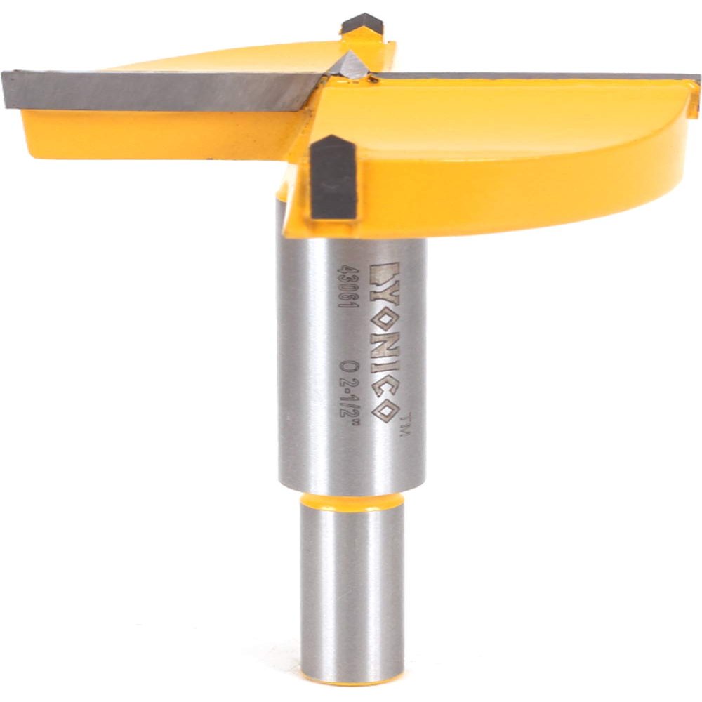 Yonico 43061C Carbide-Tipped Forstner Bit, 6.4 cm Diameter, 10 mm Shank