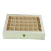 Greca Wooden Box with Plexiglas Lid, 40 Compartments, Ecru, 44.5 x 28 x 6.5 cm view 2