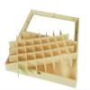 Greca Wooden Box with Plexiglas Lid, 40 Compartments, Ecru, 44.5 x 28 x 6.5 cm view 4