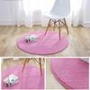 Fouriding Solid Color Round Soft Short-Pile Rug, Pink, 100 cm view 2