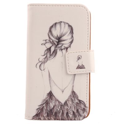 Lankashi PU Leather Flip Stand Wallet Case for Ulefone Armor X/X2 5.5-inch, Back Girl Design