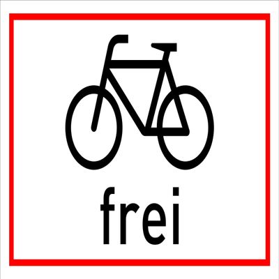 Cyclists/Bicycles Permitted Sign, 45 × 30 cm, 3 mm Aluminum Composite