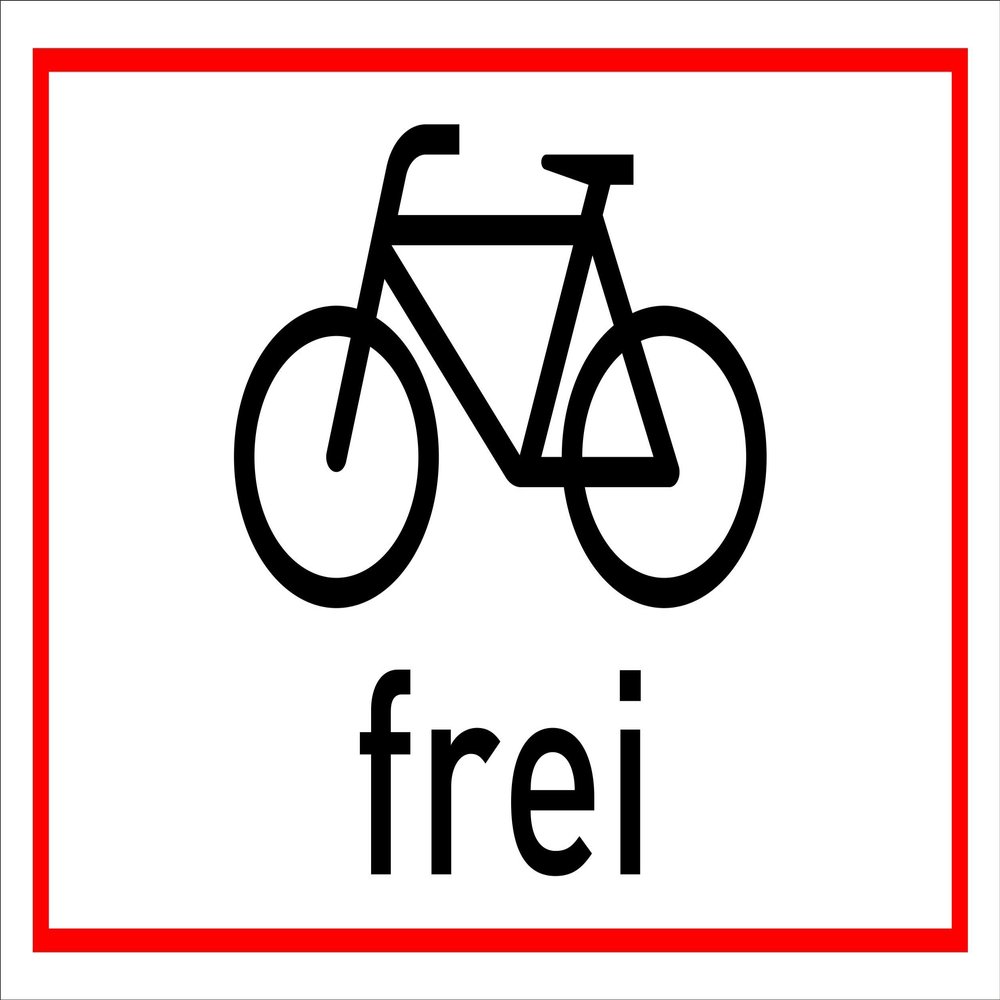 Cyclists/Bicycles Permitted Sign, 45 × 30 cm, 3 mm Aluminum Composite