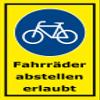 Melis-Folienwerkstatt “Bicycles Allowed” Sign, 60 x 40 cm, 3 mm Aluminum Composite view 1