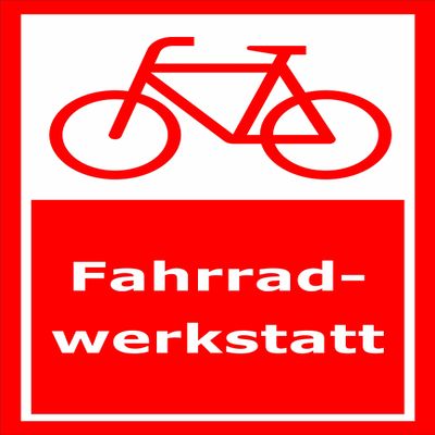 Melis-Folienwerkstatt Bicycle Workshop Sign, 60 x 40 cm, 3 mm Rigid Foam Board