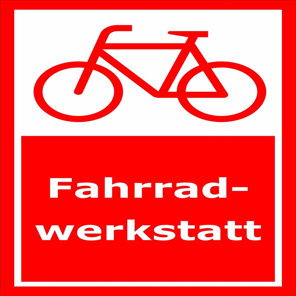 Melis-Folienwerkstatt Bicycle Workshop Sign, 60 x 40 cm, 3 mm Rigid Foam Board