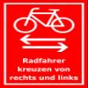 Melis-Folienwerkstatt Sign: Cyclists Crossing from Right and Left, 45 x 30 cm view 1