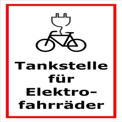 Melis-Folienwerkstatt E-Bike Charging Station Sign, 60 × 40 cm, 3 mm Rigid Foam, Multiple Sizes/Materials