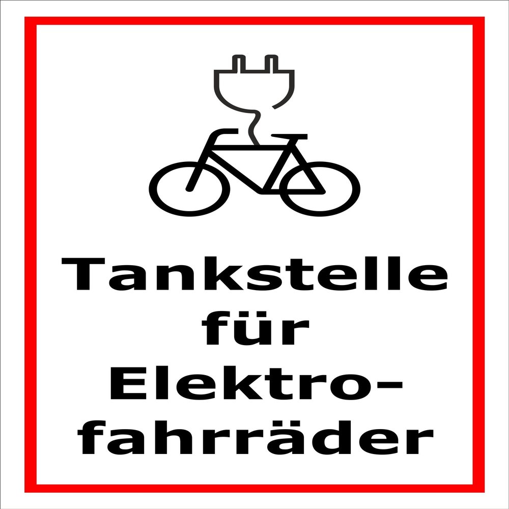 Melis-Folienwerkstatt E-Bike Charging Station Sign, 60 × 40 cm, 3 mm Rigid Foam, Multiple Sizes/Materials
