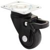 WAGNER Design 3C Swivel Caster, Black, Soft Tread, 25 mm, 40 mm Height, Brake, 30 x 40 mm Mounting Plate, 12 kg – 01232701 view 1