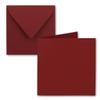 75 Square Folded Cards with Envelopes, 15 x 15 cm, Dark Red view 1