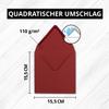 75 Square Folded Cards with Envelopes, 15 x 15 cm, Dark Red view 3