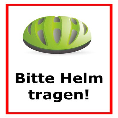Melis-Folienwerkstatt Sign “Please Wear a Helmet,” 30 x 20 cm, 3 mm Rigid Foam