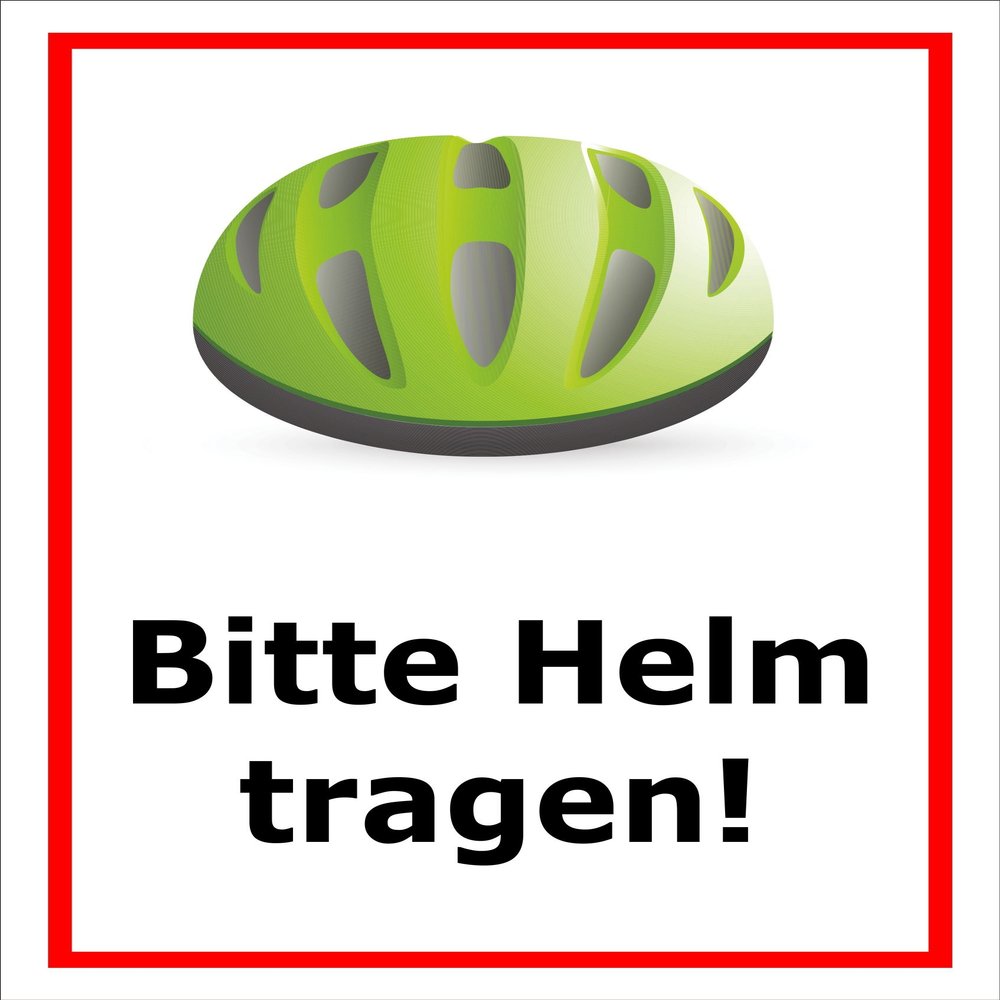 Melis-Folienwerkstatt Sign “Please Wear a Helmet,” 30 x 20 cm, 3 mm Rigid Foam