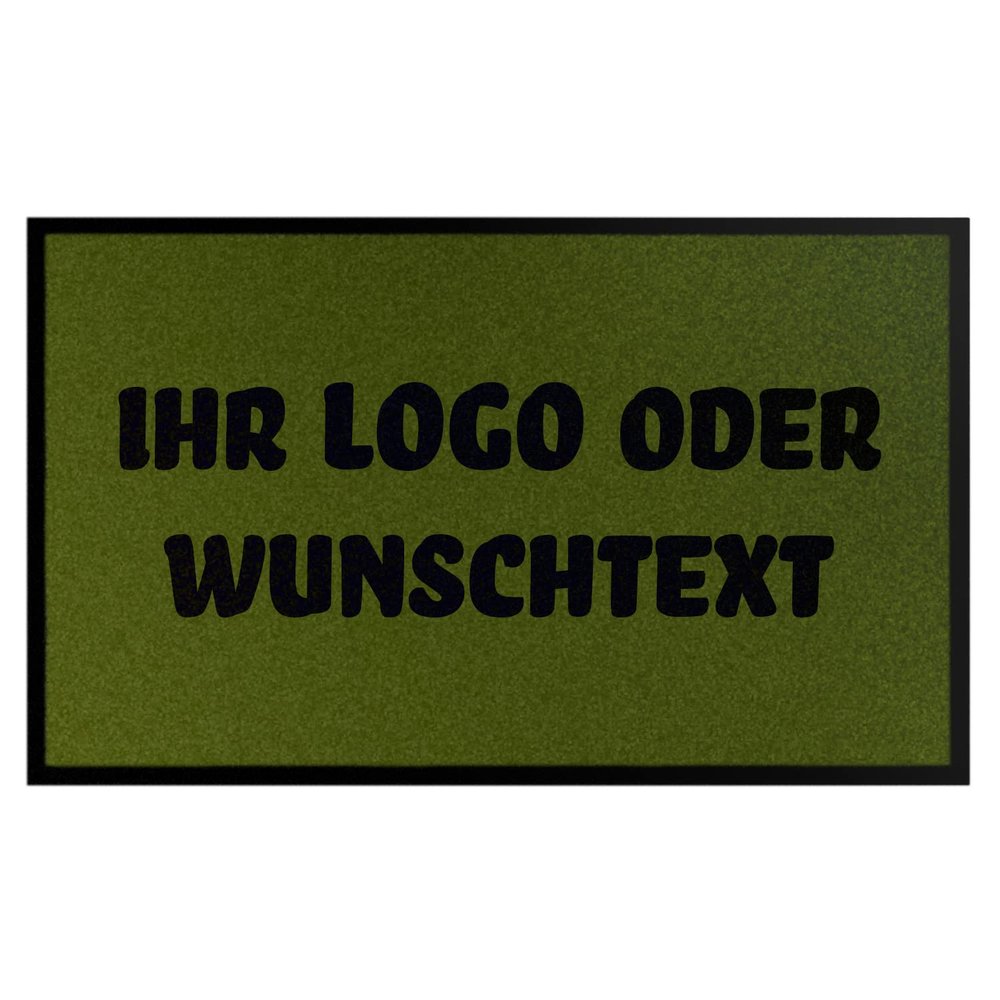 WohnDirect Custom-Printed Doormat with Logo, 150 x 240 cm, Green