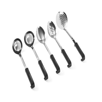 HENDI Round Skimmer with Polypropylene Handle, Slotted Spoon, Soup Ladle, 370 mm, Polypropylene, Stainless Steel