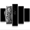Eau Zone Canvas Wall Art 160 x 100 cm, Black-and-White Tiger Portrait view 1