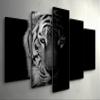 Eau Zone Canvas Wall Art 160 x 100 cm, Black-and-White Tiger Portrait view 2