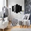 Eau Zone Canvas Wall Art 160 x 100 cm, Black-and-White Tiger Portrait view 3
