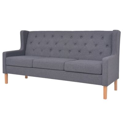 vidaXL 3-Seater Fabric Sofa Gray