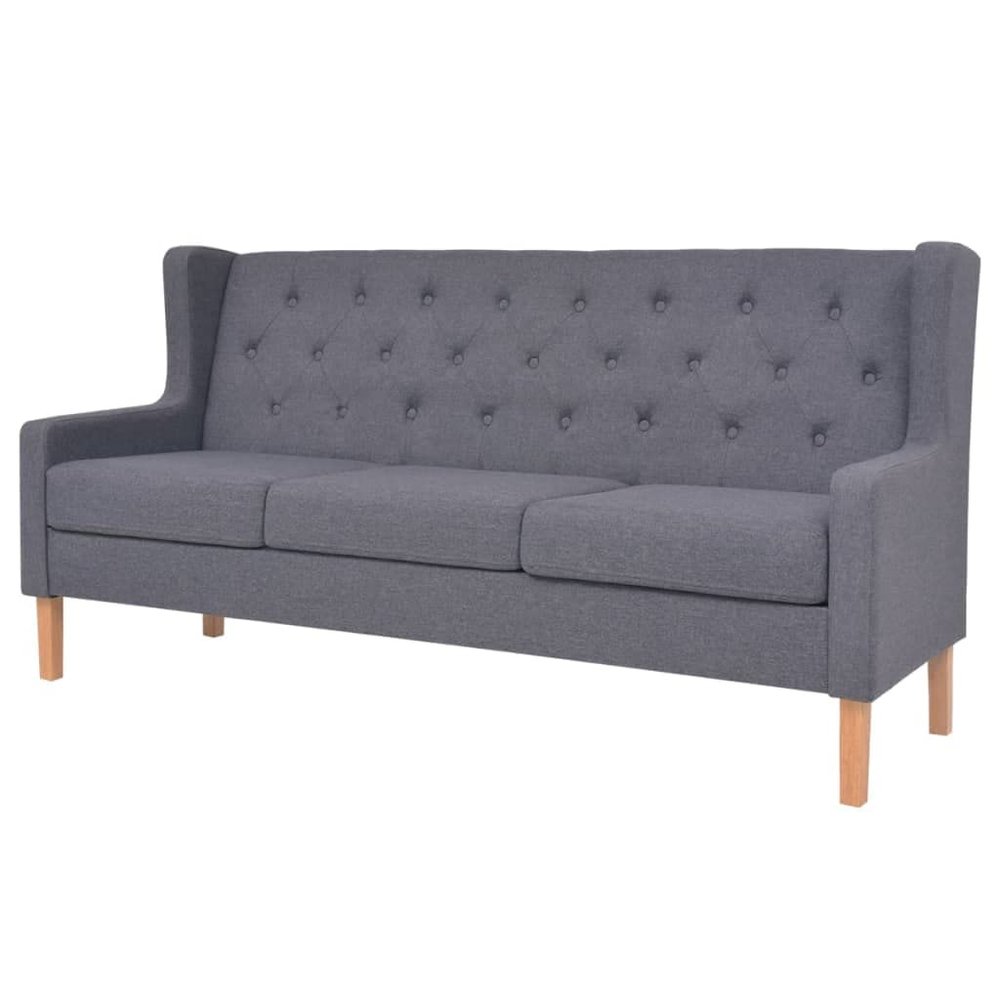 vidaXL 3-Seater Fabric Sofa Gray