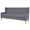 vidaXL 3-Seater Fabric Sofa Gray view 1