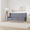 vidaXL 3-Seater Fabric Sofa Gray view 2