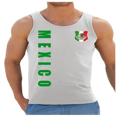 Mexico 2026 World Cup Tank Top with Custom Name & Number, Men's T-Shirt Jersey, Mexico Soccer Fan Shirt, White, M