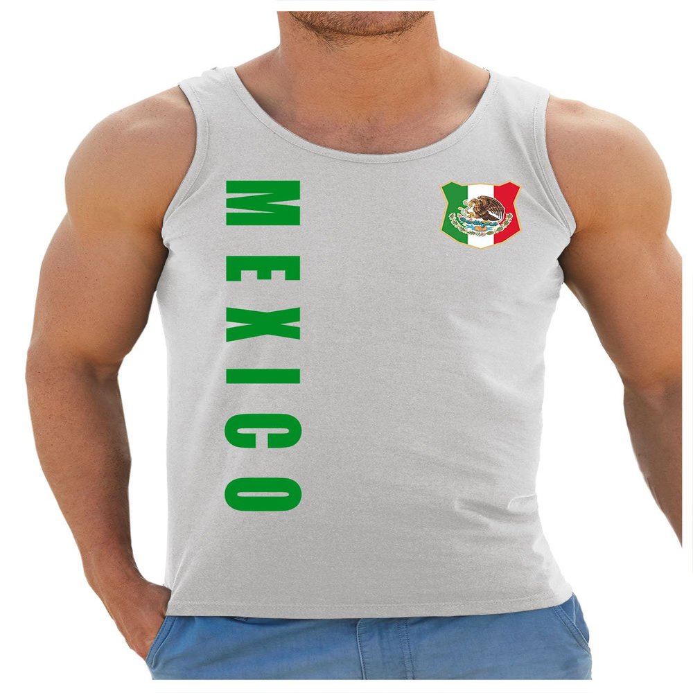 Mexico 2026 World Cup Tank Top with Custom Name & Number, Men's T-Shirt Jersey, Mexico Soccer Fan Shirt, White, M