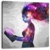 Pixxprint Abstract Woman with Book Artwork, 70 x 70 cm, Square Canvas Wall Art, Ready-Stretched view 1