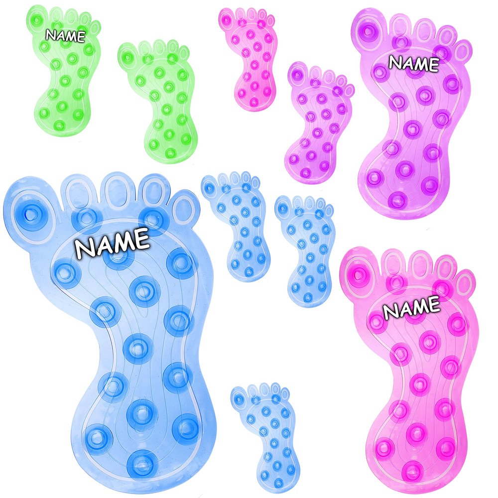 8-Piece Anti-Slip Bath and Shower Foot Stickers, Transparent Color Mix