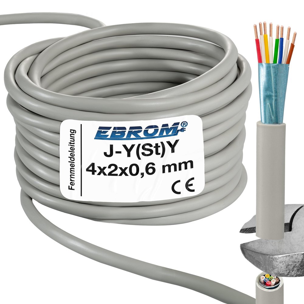 EBROM J-Y(St)Y 4x2x0.6 mm Shielded Telephone Cable - 11 m