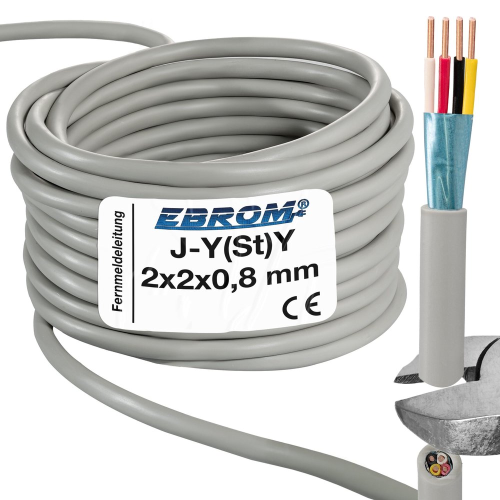 EBROM J-Y(St)Y 2x2x0.8 mm Shielded Telephone Cable - 31 m