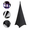 WedDecor Tripod Speaker Stand Stretch Cover, 3-Sided 360° Scrim, Black Spandex/Lycra with 3 Side Pockets (Single) view 4