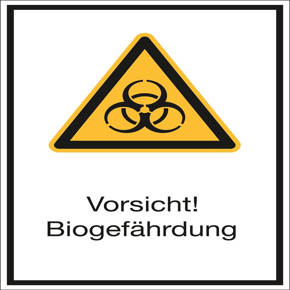 Caution Biohazard Sign, Self-Adhesive PVC, 210 x 297 mm, ASR A1.3 / ISO 7010 W009