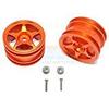 GPM Aluminum Rear Wheels for Tamiya T3-01 Dancing Rider Trike, 5-Spoke Design, Orange, 1 Pair view 1