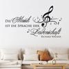 GRAZDesign Wall Decal "Music Is the Language of Passion" for Living Room or Music Room – 073, Dark Gray view 1