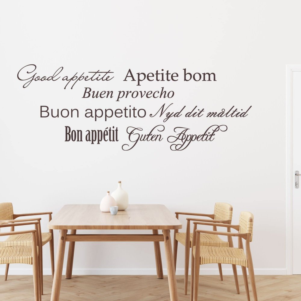 GRAZDesign Kitchen Wall Decal “Guten Appetit Buon Appetito,” Wall Sticker for Dining Room, Self-Adhesive Kitchen Decor, 136 x 50 cm, 054 Turquoise