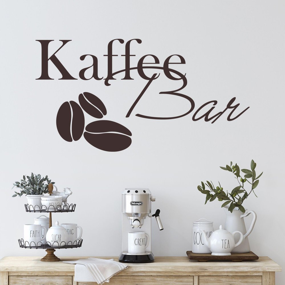 GRAZDesign Coffee Bar Coffee Beans Wall Decal | Self-Adhesive Kitchen Wall Sticker - 95 x 50 cm / 055 Mint