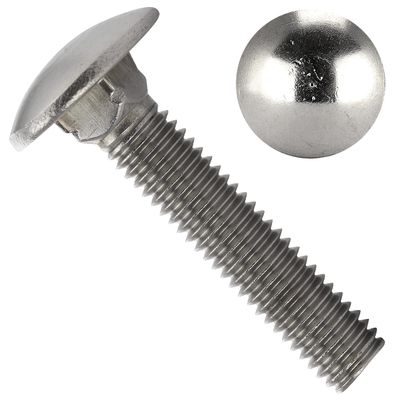 OPIOL QUALITY M6 x 35 mm Stainless Steel A2/V2A Carriage Bolts, DIN 603, 10-Pack