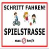 Drive at Walking Speed – Play Street – Max. 7 km/h, 45 × 30 cm, 3 mm Rigid Foam, Pre-Drilled Holes view 1