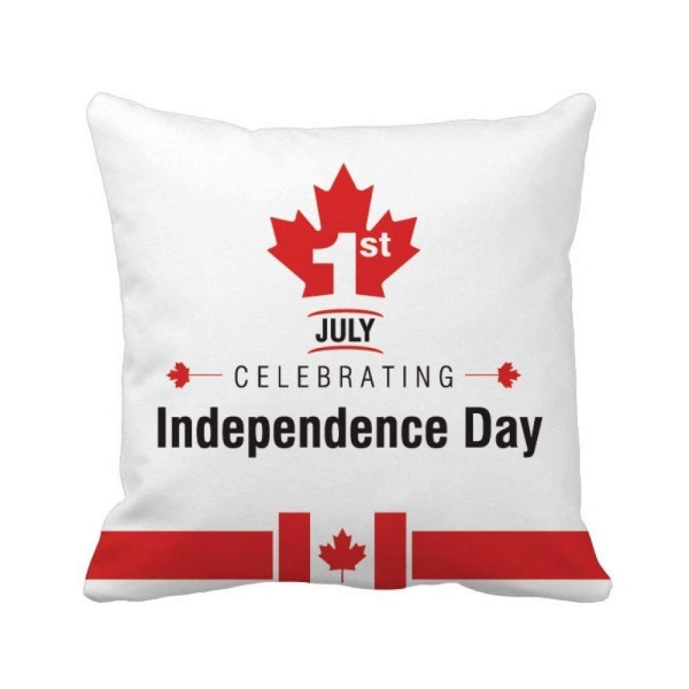 beatChong Canada Independence Day Maple Leaf Flag Square Throw Pillow Cover, Home Decor Gift